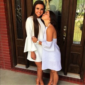 White flowy sleeve dress